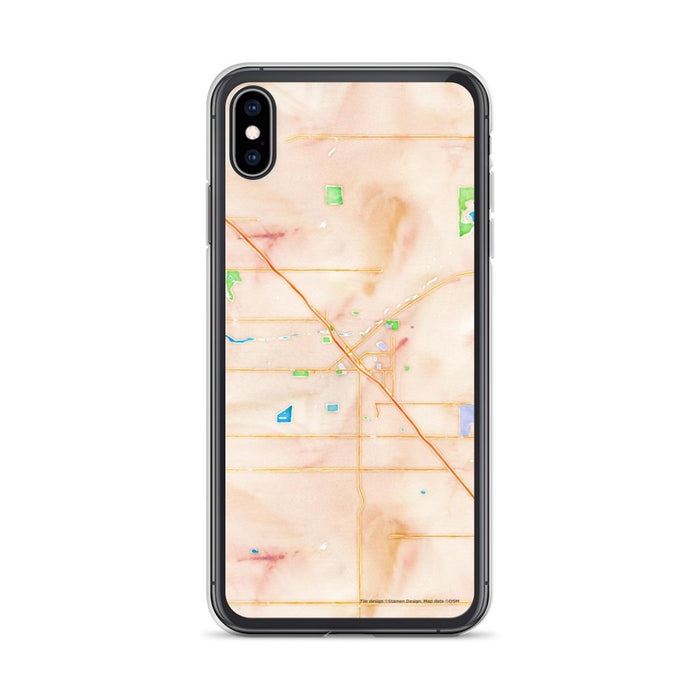 Custom iPhone XS Max Madera California Map Phone Case in Watercolor