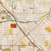 Madera California Map Print in Woodblock Style Zoomed In Close Up Showing Details