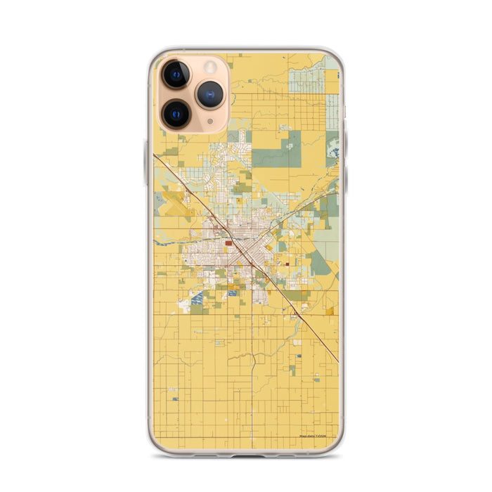 Custom iPhone 11 Pro Max Madera California Map Phone Case in Woodblock
