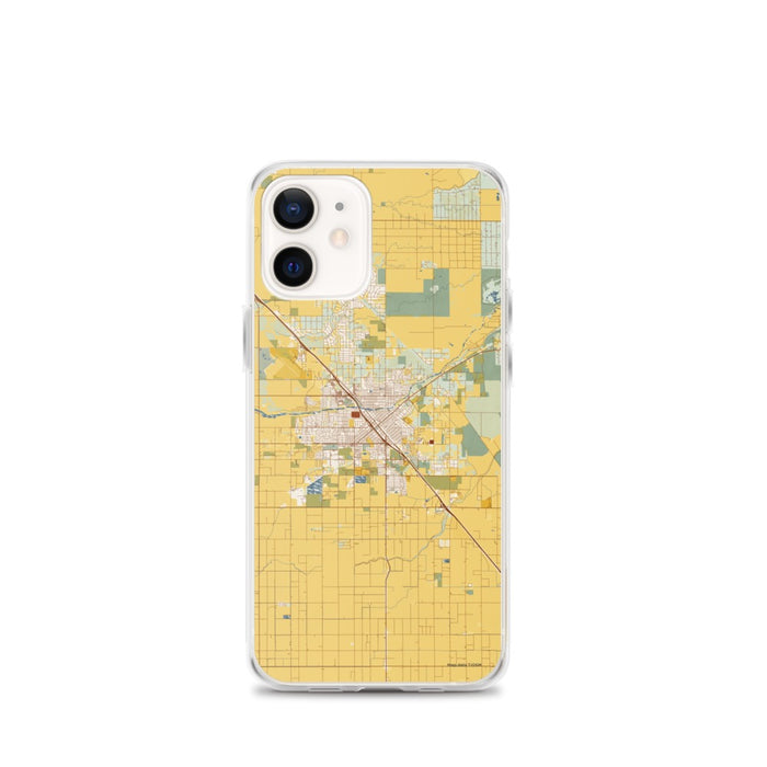 Custom iPhone 12 mini Madera California Map Phone Case in Woodblock