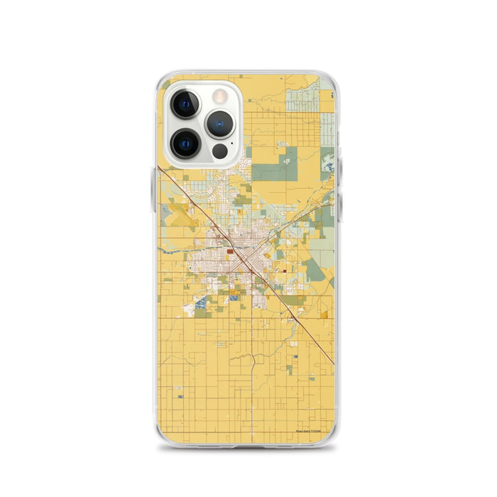 Custom iPhone 12 Pro Madera California Map Phone Case in Woodblock