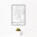 12x18 Madison Alabama Map Print Portrait Orientation in Classic Style With Small Cactus Plant in White Planter