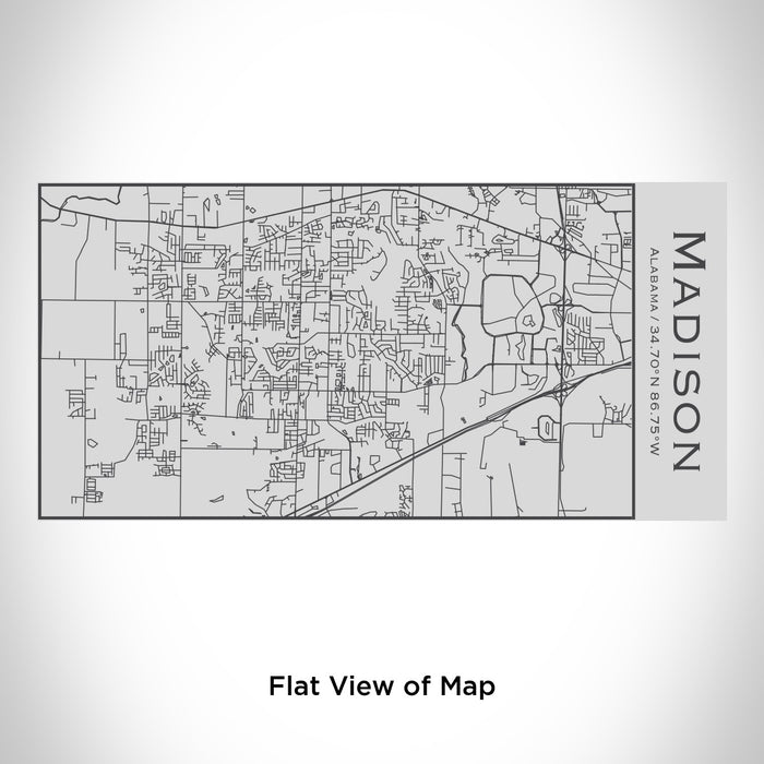 Rendered View of Madison Alabama Map Engraving on 17oz Stainless Steel Insulated Cola Bottle