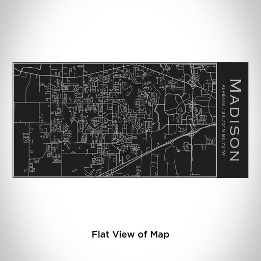 Rendered View of Madison Alabama Map Engraving on 17oz Stainless Steel Insulated Cola Bottle in Black
