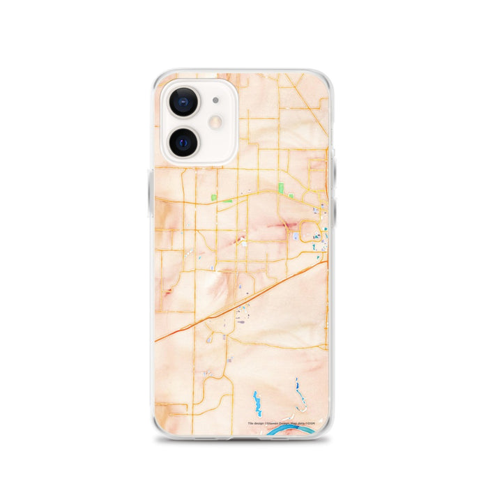 Custom Madison Alabama Map iPhone 12 Phone Case in Watercolor
