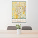 24x36 Madison Alabama Map Print Portrait Orientation in Woodblock Style Behind 2 Chairs Table and Potted Plant