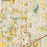 Madison Alabama Map Print in Woodblock Style Zoomed In Close Up Showing Details