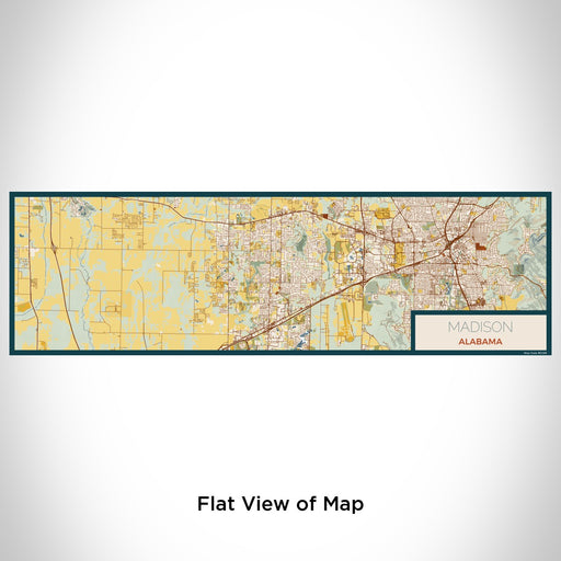Flat View of Map Custom Madison Alabama Map Enamel Mug in Woodblock