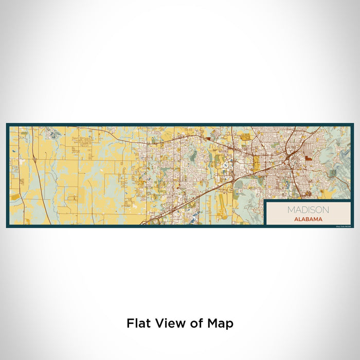 Flat View of Map Custom Madison Alabama Map Enamel Mug in Woodblock
