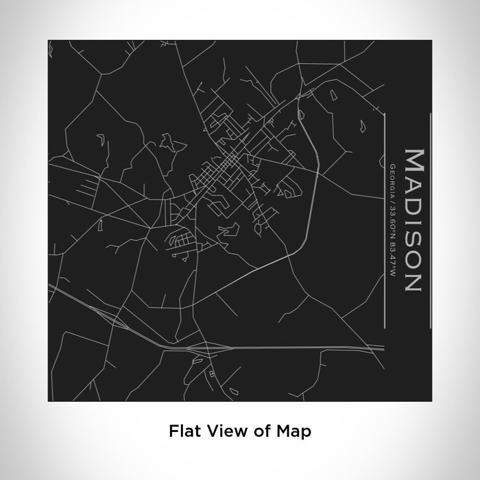 Rendered View of Madison Georgia Map Engraving on 17oz Stainless Steel Insulated Tumbler in Black