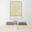 24x36 Madison Georgia Map Print Portrait Orientation in Woodblock Style Behind 2 Chairs Table and Potted Plant