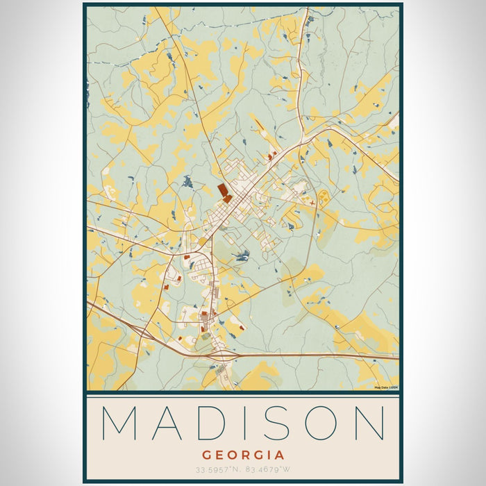 Madison World Map Madison - Georgia Map Print in Woodblock — JACE Maps
