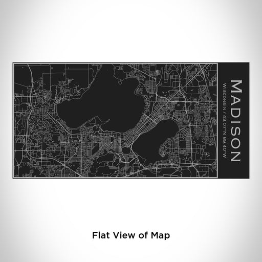 Rendered View of Madison Wisconsin Map Engraving on 17oz Stainless Steel Insulated Cola Bottle in Black