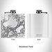Rendered View of Madison Wisconsin Map Engraving on 6oz Stainless Steel Flask in White