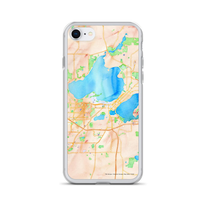 Custom Madison Wisconsin Map iPhone SE Phone Case in Watercolor