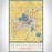 Madison Wisconsin Map Print Portrait Orientation in Woodblock Style With Shaded Background