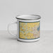 Left View Custom Madison Wisconsin Map Enamel Mug in Woodblock