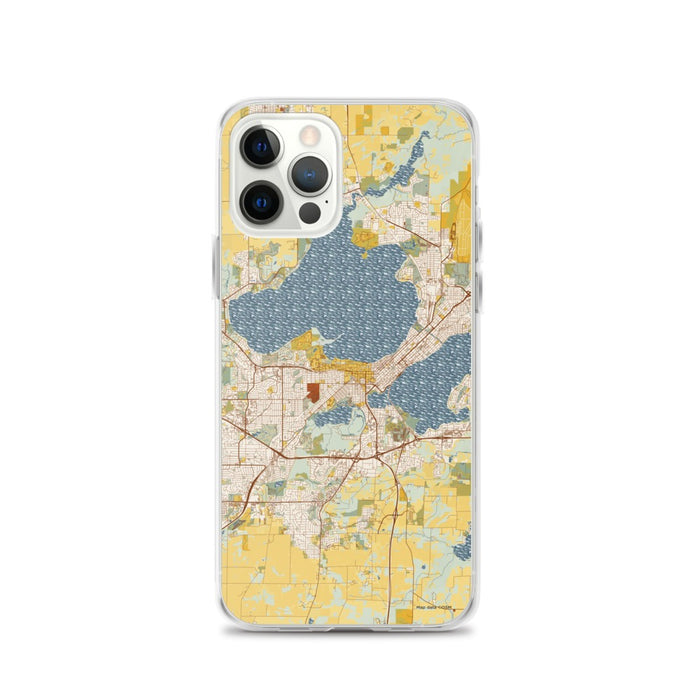 Custom Madison Wisconsin Map iPhone 12 Pro Phone Case in Woodblock
