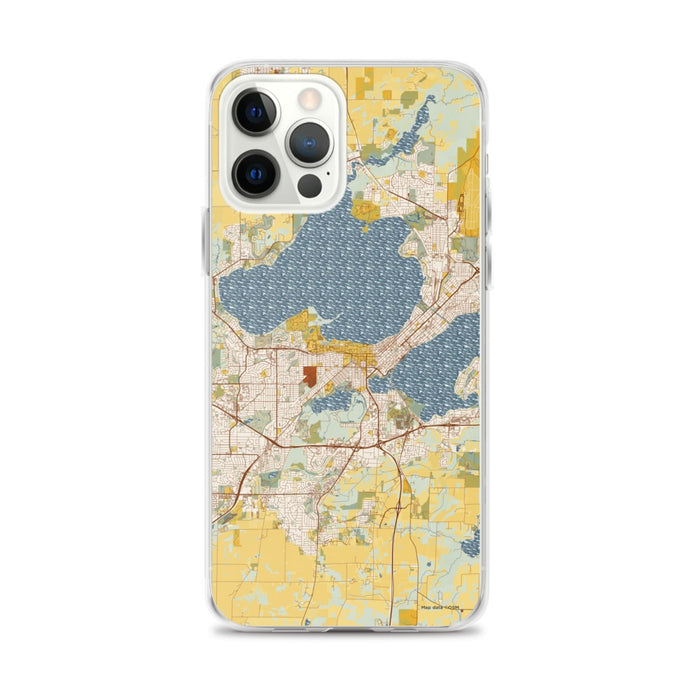 Custom Madison Wisconsin Map iPhone 12 Pro Max Phone Case in Woodblock