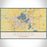 Madison Wisconsin Map Print Landscape Orientation in Woodblock Style With Shaded Background