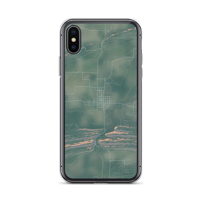 Custom iPhone X/XS Magazine Arkansas Map Phone Case in Afternoon