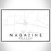 Magazine Arkansas Map Print Landscape Orientation in Classic Style With Shaded Background
