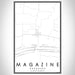 Magazine Arkansas Map Print Portrait Orientation in Classic Style With Shaded Background