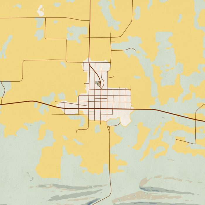 Magazine Arkansas Map Print in Woodblock Style Zoomed In Close Up Showing Details