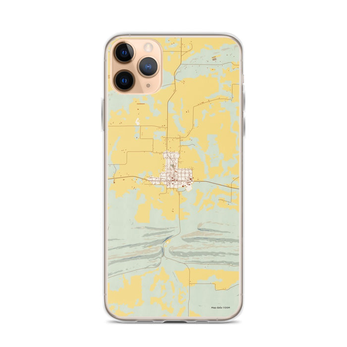 Custom iPhone 11 Pro Max Magazine Arkansas Map Phone Case in Woodblock