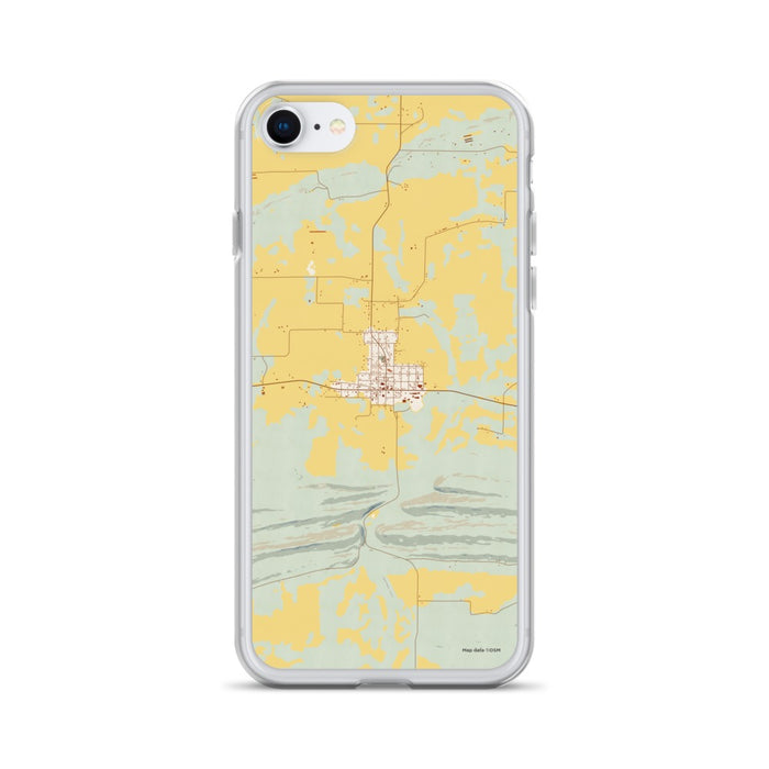 Custom iPhone SE Magazine Arkansas Map Phone Case in Woodblock