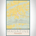 Magazine Arkansas Map Print Portrait Orientation in Woodblock Style With Shaded Background