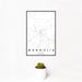12x18 Magnolia Texas Map Print Portrait Orientation in Classic Style With Small Cactus Plant in White Planter