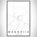 Magnolia Texas Map Print Portrait Orientation in Classic Style With Shaded Background