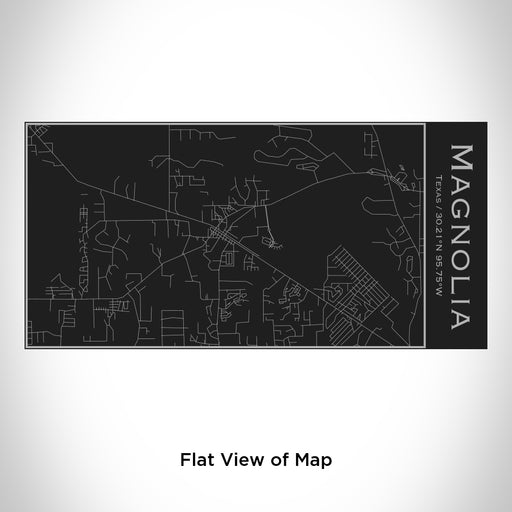 Rendered View of Magnolia Texas Map Engraving on 17oz Stainless Steel Insulated Cola Bottle in Black