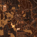Magnolia Texas Map Print in Ember Style Zoomed In Close Up Showing Details