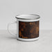 Left View Custom Magnolia Texas Map Enamel Mug in Ember