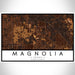 Magnolia Texas Map Print Landscape Orientation in Ember Style With Shaded Background