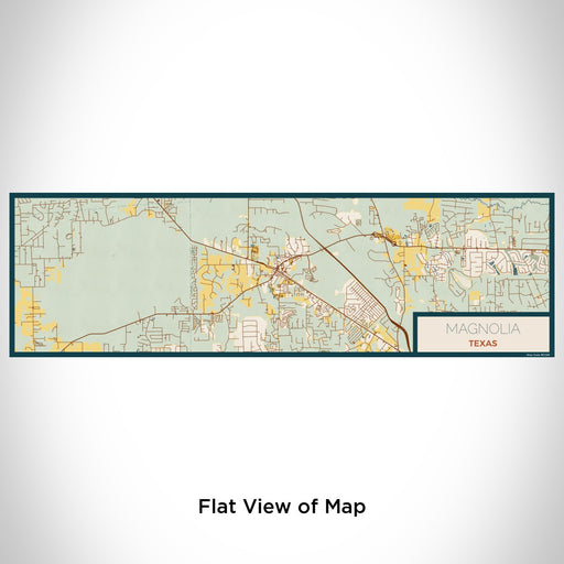 Flat View of Map Custom Magnolia Texas Map Enamel Mug in Woodblock