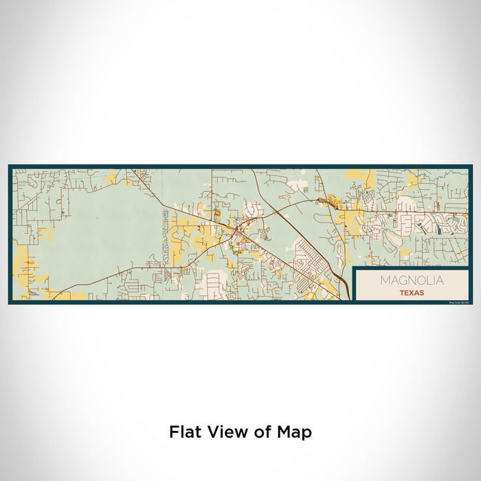 Flat View of Map Custom Magnolia Texas Map Enamel Mug in Woodblock