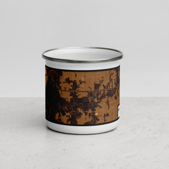 Front View Custom Magnolia Springs Alabama Map Enamel Mug in Ember