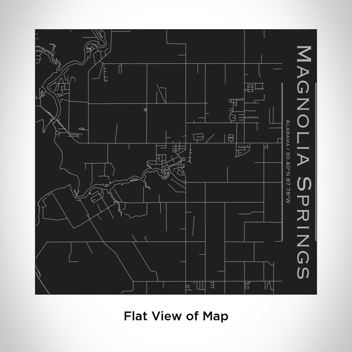 Rendered View of Magnolia Springs Alabama Map Engraving on 17oz Stainless Steel Insulated Tumbler in Black
