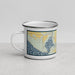 Left View Custom Magnolia Springs Alabama Map Enamel Mug in Woodblock