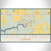 Magnolia Springs Alabama Map Print Landscape Orientation in Woodblock Style With Shaded Background