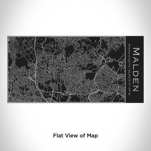 Rendered View of Malden Massachusetts Map Engraving on 17oz Stainless Steel Insulated Cola Bottle in Black