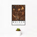 12x18 Malden Massachusetts Map Print Portrait Orientation in Ember Style With Small Cactus Plant in White Planter