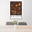 24x36 Malden Massachusetts Map Print Portrait Orientation in Ember Style Behind 2 Chairs Table and Potted Plant