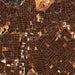 Malden Massachusetts Map Print in Ember Style Zoomed In Close Up Showing Details