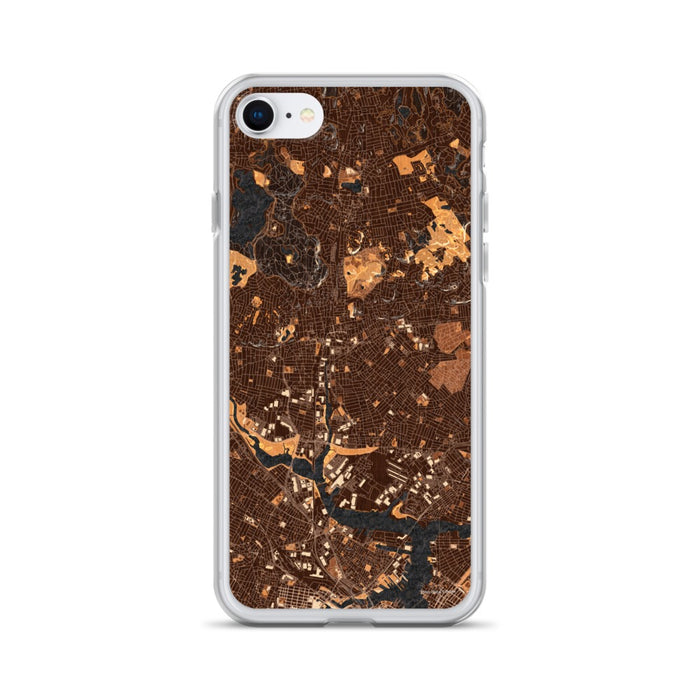 Custom Malden Massachusetts Map iPhone SE Phone Case in Ember