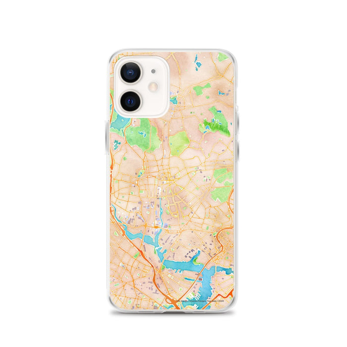 Custom Malden Massachusetts Map iPhone 12 Phone Case in Watercolor