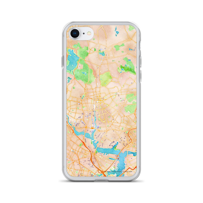 Custom Malden Massachusetts Map iPhone SE Phone Case in Watercolor